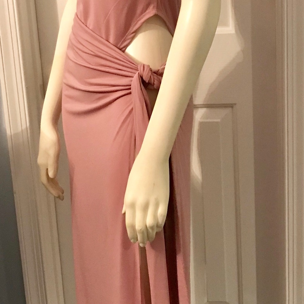 Women’s Mauve Bodysuit Short Sleeve Wrap Dress - Picture 6 of 8